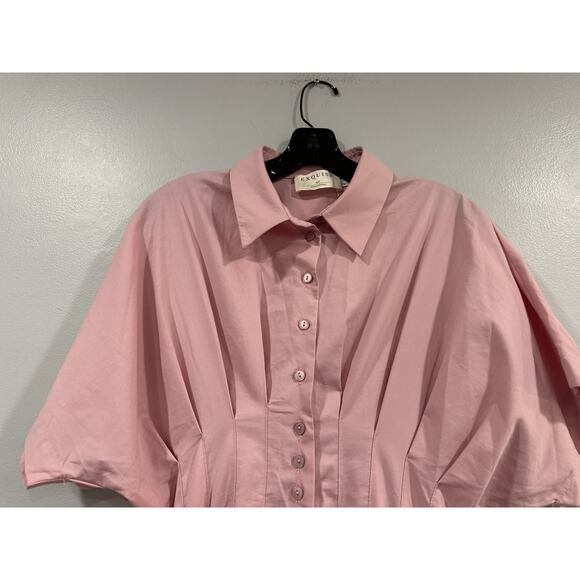 Exquise Anthropologie Tobie Colorblocked Dress Pink Combo Sz Medium Petite - Picture 2 of 10